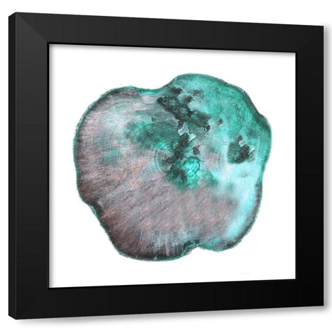 Emerald Tree Rings 2 Black Modern Wood Framed Art Print by Lewis, Sheldon