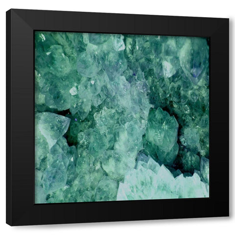Placid Emerald 3 Black Modern Wood Framed Art Print with Double Matting by Lewis, Sheldon