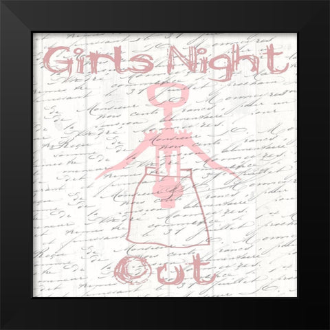 Girls Night Out Black Modern Wood Framed Art Print by Lewis, Sheldon