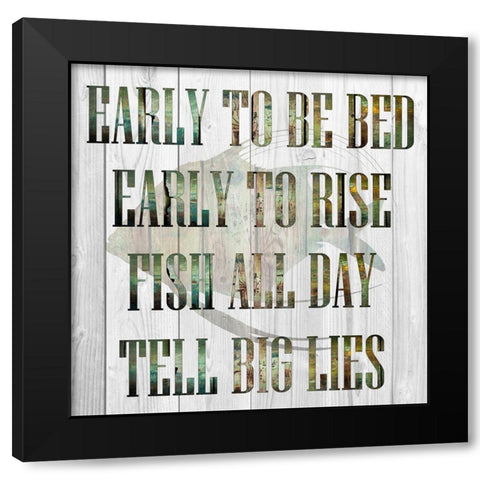 Fish All Day Black Modern Wood Framed Art Print by Lewis, Sheldon