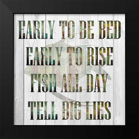 Fish All Day Black Modern Wood Framed Art Print by Lewis, Sheldon