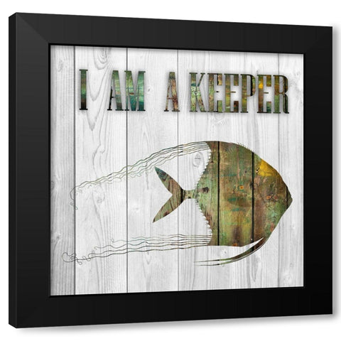 I Am A Keeper Black Modern Wood Framed Art Print by Lewis, Sheldon