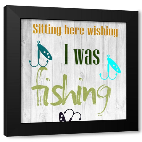 Fishing Days 2 Black Modern Wood Framed Art Print by Lewis, Sheldon