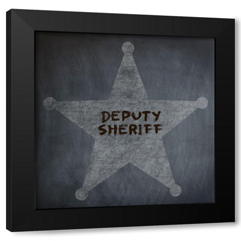 Deputy Black Modern Wood Framed Art Print with Double Matting by Lewis, Sheldon