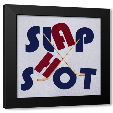 Hockey Shot Black Modern Wood Framed Art Print by Lewis, Sheldon