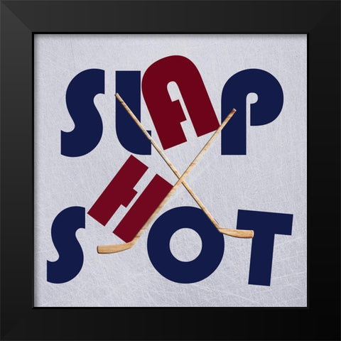 Hockey Shot Black Modern Wood Framed Art Print by Lewis, Sheldon