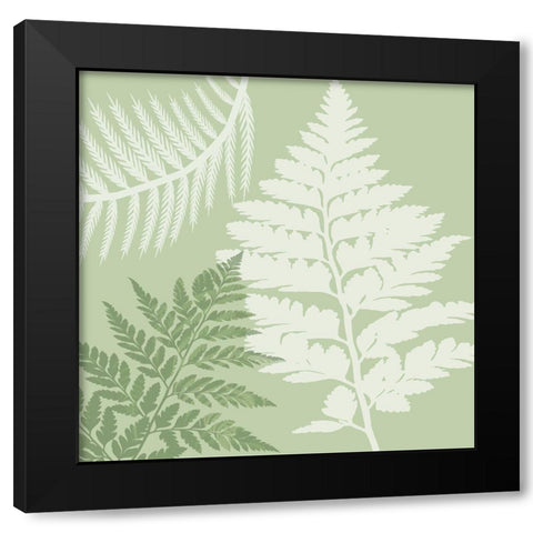 Green Jungle 3 Black Modern Wood Framed Art Print by Lewis, Sheldon