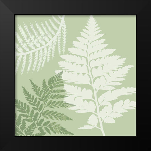 Green Jungle 3 Black Modern Wood Framed Art Print by Lewis, Sheldon
