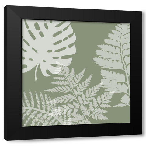 Green Garden 1 Black Modern Wood Framed Art Print by Lewis, Sheldon