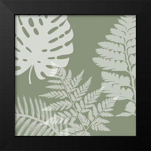 Green Garden 1 Black Modern Wood Framed Art Print by Lewis, Sheldon