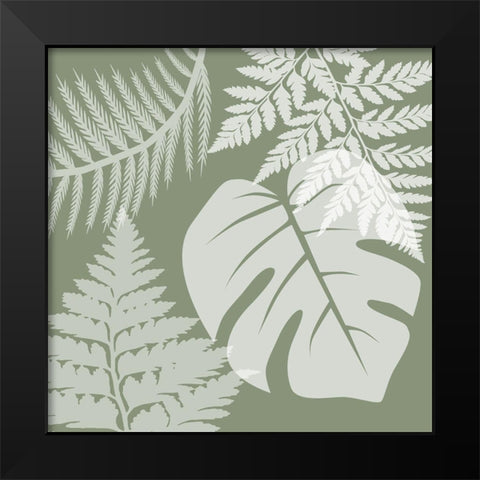 Green Garden 2 Black Modern Wood Framed Art Print by Lewis, Sheldon