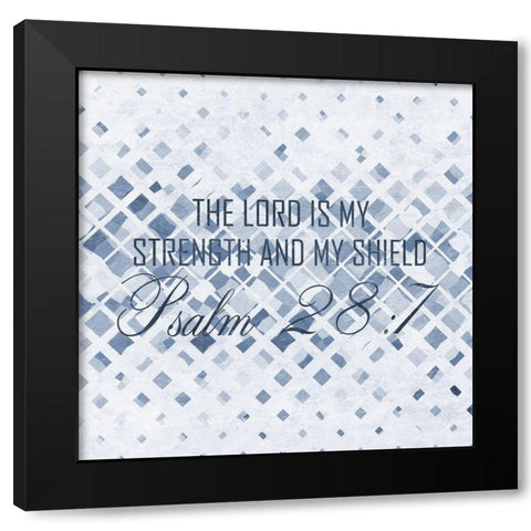 Strength And Shield Black Modern Wood Framed Art Print with Double Matting by Lewis, Sheldon