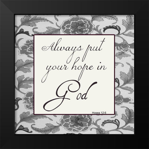Hope In The Lord Black Modern Wood Framed Art Print by Lewis, Sheldon