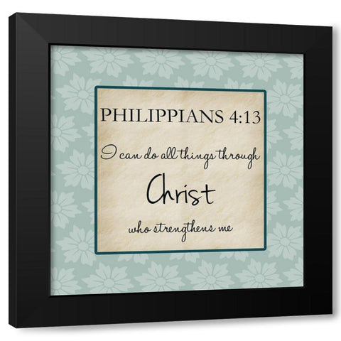 Christ Strength Black Modern Wood Framed Art Print with Double Matting by Lewis, Sheldon