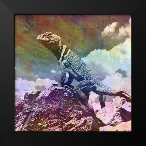 Geco King Black Modern Wood Framed Art Print by Lewis, Sheldon