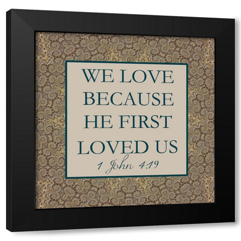 1 John Black Modern Wood Framed Art Print with Double Matting by Lewis, Sheldon