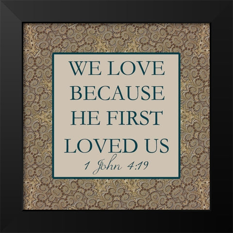 1 John Black Modern Wood Framed Art Print by Lewis, Sheldon