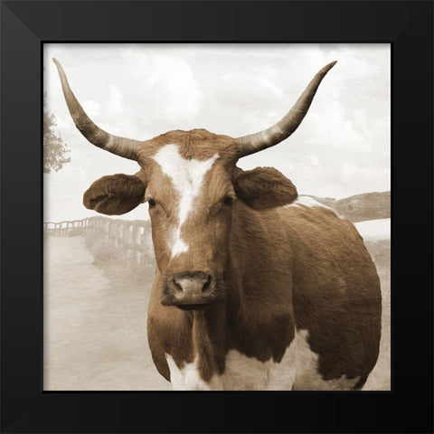 Moov Over Black Modern Wood Framed Art Print by Lewis, Sheldon