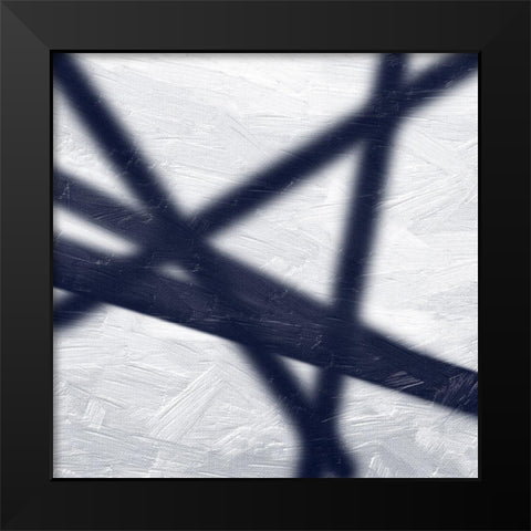 Streams Of Blue Black Modern Wood Framed Art Print by Lewis, Sheldon