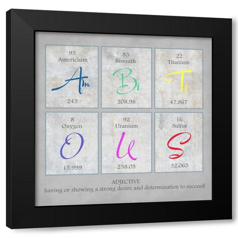 Ambitious Black Modern Wood Framed Art Print by Lewis, Sheldon