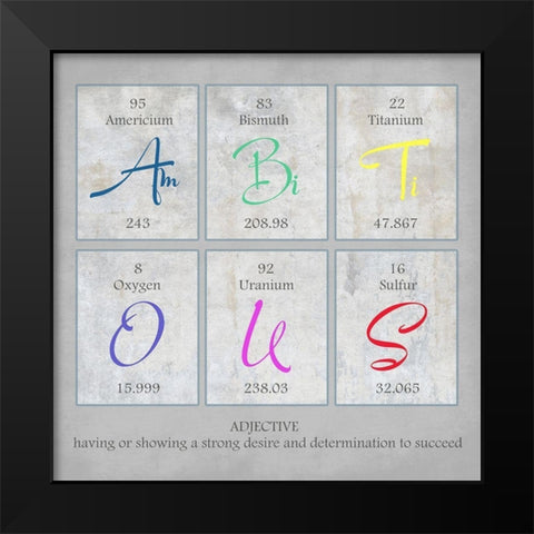 Ambitious Black Modern Wood Framed Art Print by Lewis, Sheldon