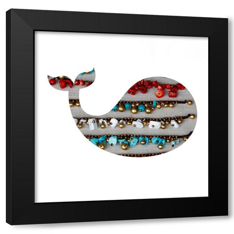 Swimming Colors Black Modern Wood Framed Art Print by Lewis, Sheldon