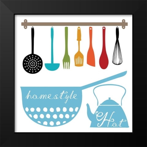 Kitchen Helper Black Modern Wood Framed Art Print by Lewis, Sheldon