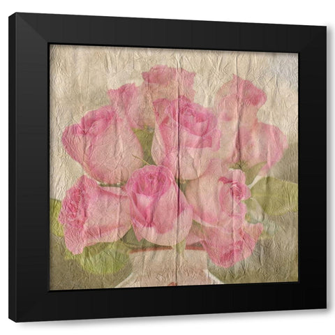 Vintage Roses Black Modern Wood Framed Art Print by Lewis, Sheldon