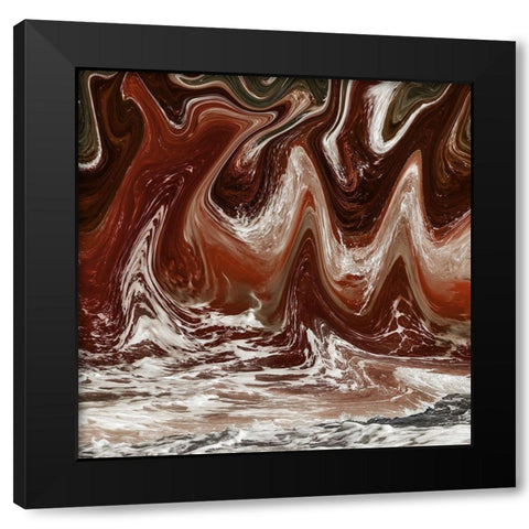 Abstract Waves 1 Black Modern Wood Framed Art Print by Lewis, Sheldon