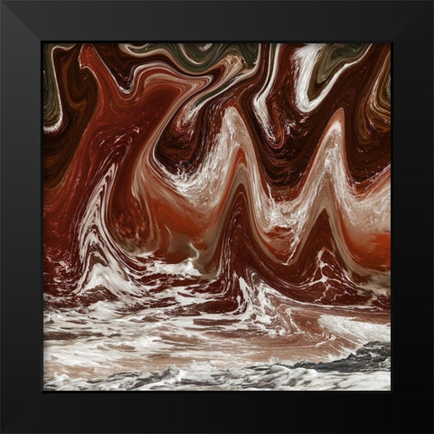 Abstract Waves 1 Black Modern Wood Framed Art Print by Lewis, Sheldon
