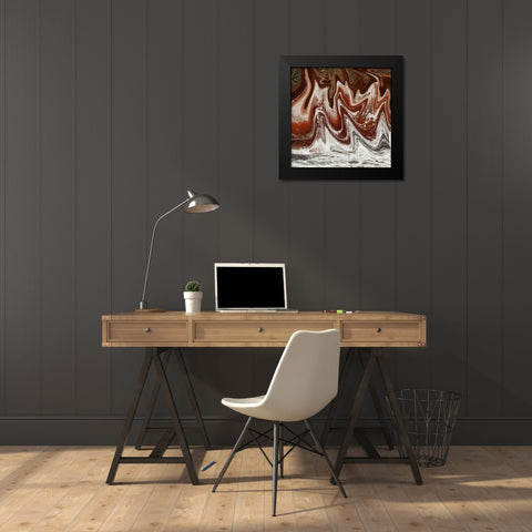 Abstract Waves 2 Black Modern Wood Framed Art Print by Lewis, Sheldon