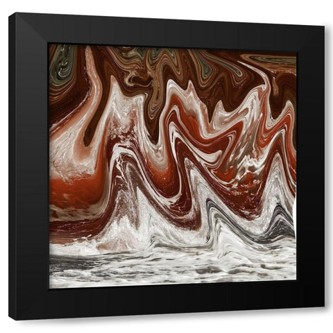 Abstract Waves 2 Black Modern Wood Framed Art Print by Lewis, Sheldon