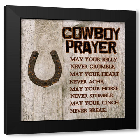 Cowboy Prayer Black Modern Wood Framed Art Print with Double Matting by Lewis, Sheldon