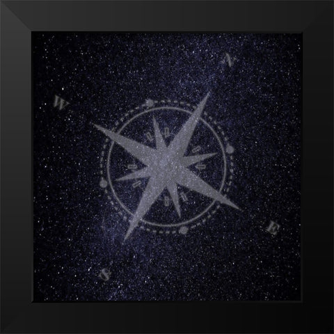 Navigate Space Black Modern Wood Framed Art Print by Lewis, Sheldon