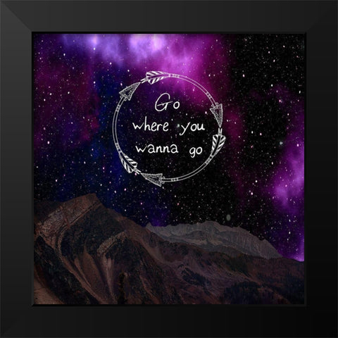 Go On Black Modern Wood Framed Art Print by Lewis, Sheldon