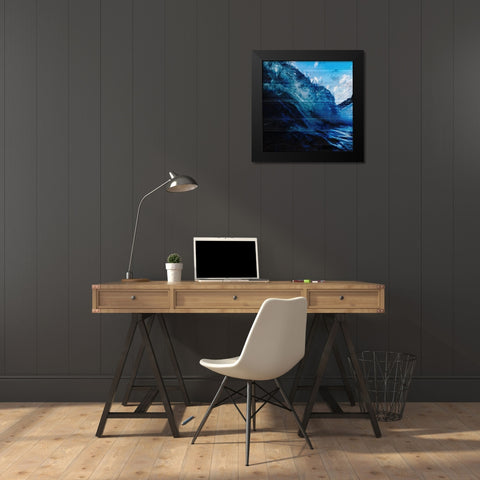 Blue Surf Black Modern Wood Framed Art Print by Lewis, Sheldon
