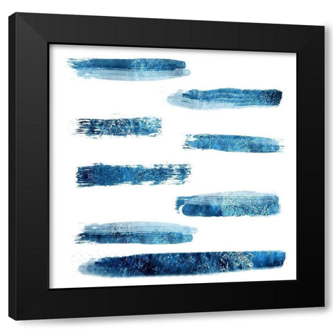 Indi Abstract Foil 2 Black Modern Wood Framed Art Print with Double Matting by Lewis, Sheldon