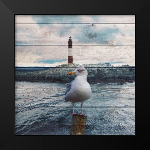 Evening Bay Watch Black Modern Wood Framed Art Print by Lewis, Sheldon