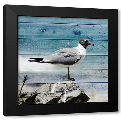Coastal View Black Modern Wood Framed Art Print with Double Matting by Lewis, Sheldon