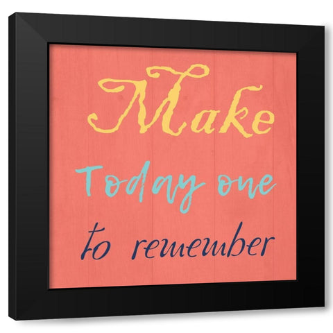 Remember Black Modern Wood Framed Art Print with Double Matting by Lewis, Sheldon