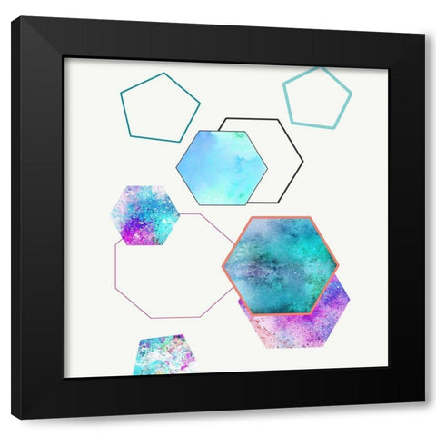 Get In Shape Black Modern Wood Framed Art Print by Lewis, Sheldon
