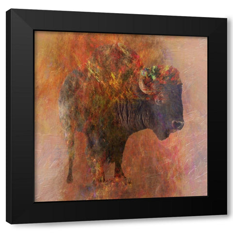 Stampede Black Modern Wood Framed Art Print by Lewis, Sheldon