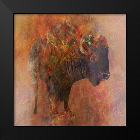 Stampede Black Modern Wood Framed Art Print by Lewis, Sheldon