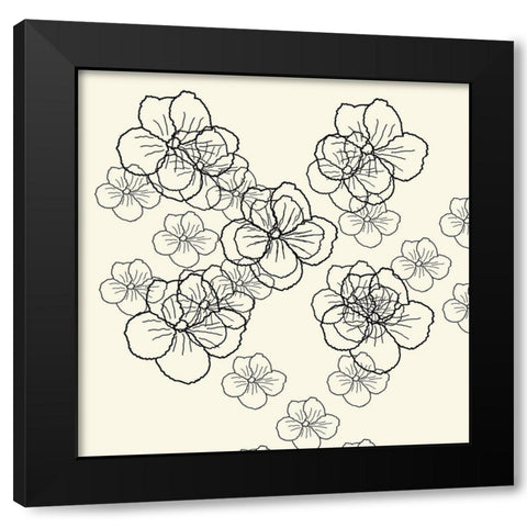 Black Petals Black Modern Wood Framed Art Print with Double Matting by Lewis, Sheldon
