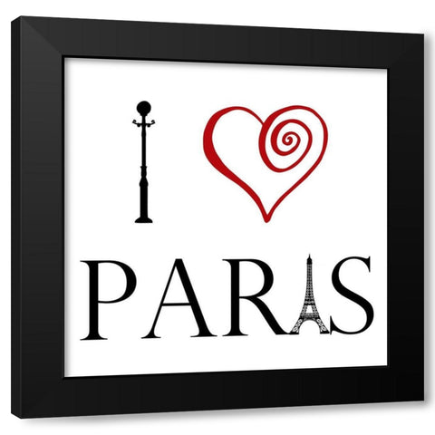 Heart For Paris Black Modern Wood Framed Art Print with Double Matting by Lewis, Sheldon