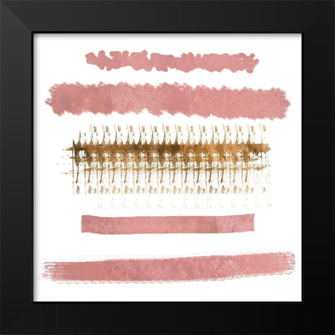 Blush Strokes Black Modern Wood Framed Art Print by Lewis, Sheldon