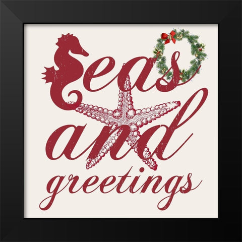Greetings Black Modern Wood Framed Art Print by Lewis, Sheldon