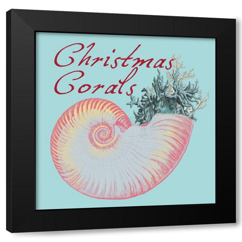 Christmas Corals Black Modern Wood Framed Art Print by Lewis, Sheldon