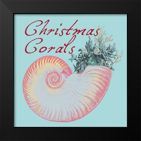Christmas Corals Black Modern Wood Framed Art Print by Lewis, Sheldon