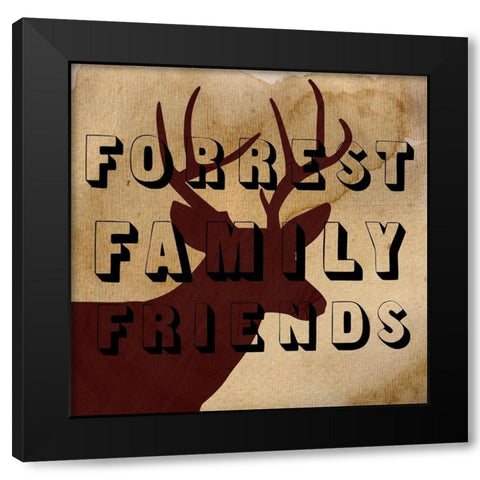 Forrest Family Friends Black Modern Wood Framed Art Print by Lewis, Sheldon